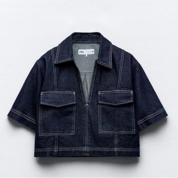 Zara Tops - Zara Dark Blue Denim Jacket